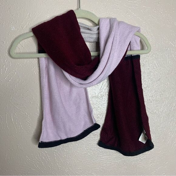 Kate Spade Mondrian Colorblock Knit Scarf pink burgundy - Picture 2 of 10